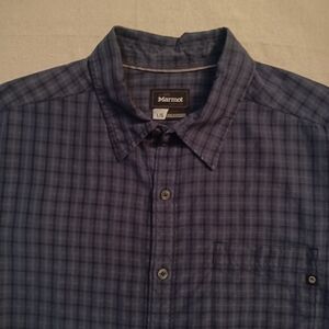 Marmot Plaid Short Sleeve Button Down Shirt Men's Size Large